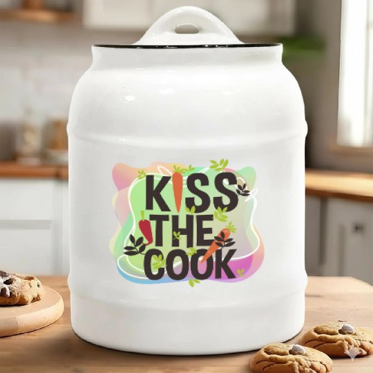 Vector Cartoon Kiss The Cook Carrot Metaphor Art Ceramic Cookie Jars