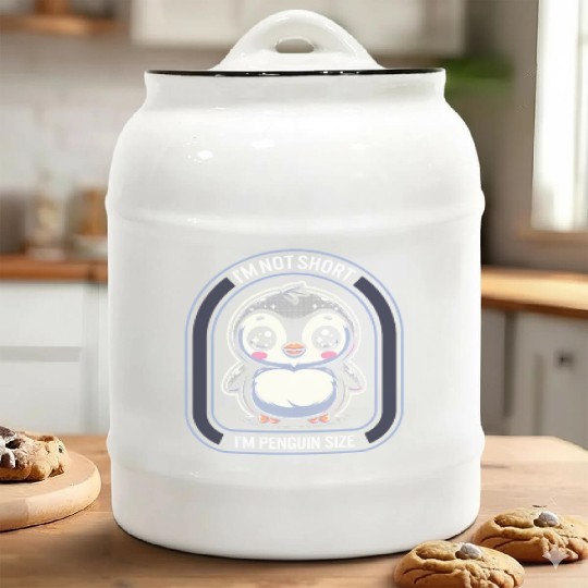 Im Not Short Im Penguin Size Chibi Kawaii Ceramic Cookie Jars