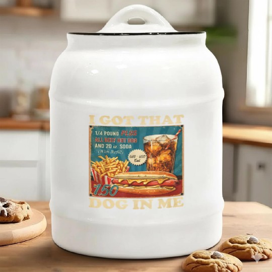 I Got That Dog In Me, Funny Hot Dogs Combo 4th Ceramic Cookie Jars