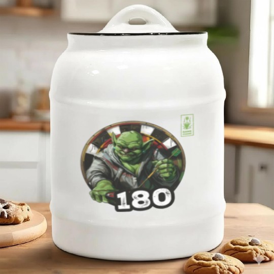 Darts 180 Green Game Champ Dart - Dart Team Ceramic Cookie Jars