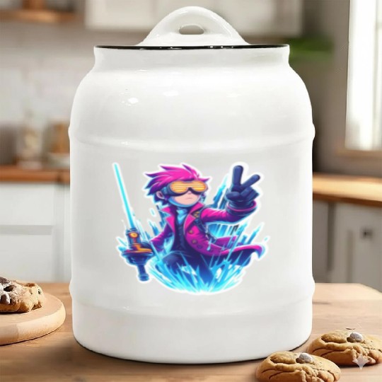 Fantastic Max: adventure with a baby astronaut! Ceramic Cookie Jars