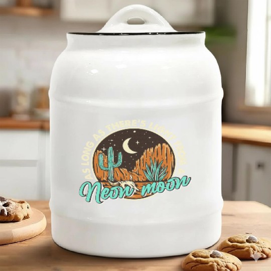 Neon Moon Cactus Country Mountain Vintage Retro Ceramic Cookie Jars