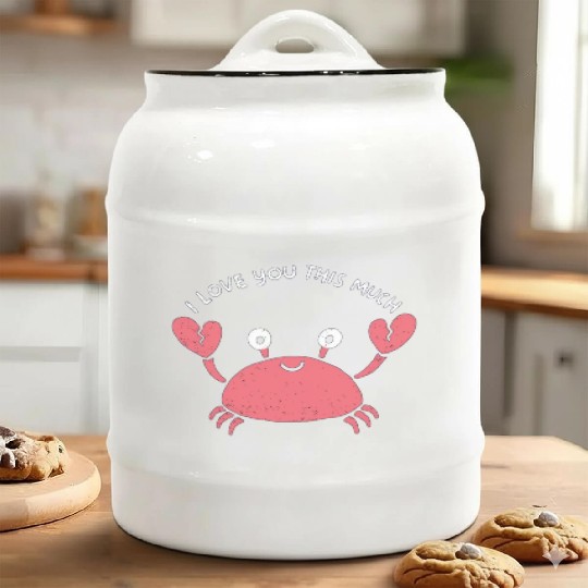 I love you this much, kawaii lobster Ceramic Cookie Jars