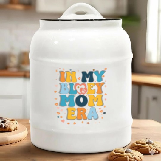 Women in My Mom Era Mama Dog Paw Funny Letter Ceramic Cookie Jars
