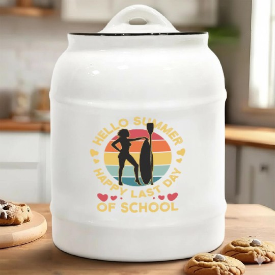 Happy Last Day Of School Teacher Women friend Ceramic Cookie Jars