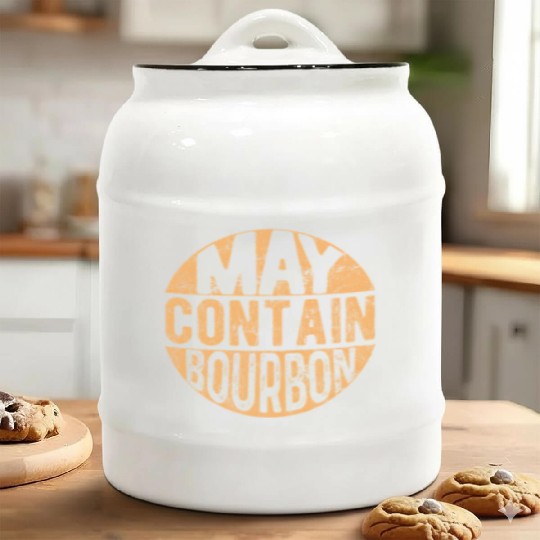 Maybe Contain Bourbon Ceramic Cookie Jars
