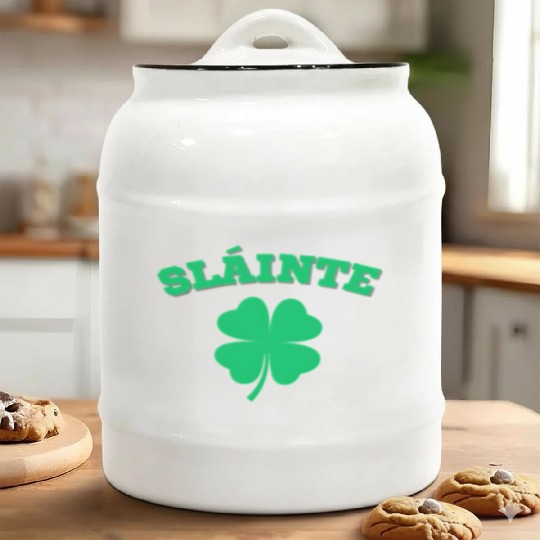 Slainte 4 Leaf Clover Ceramic Cookie Jars