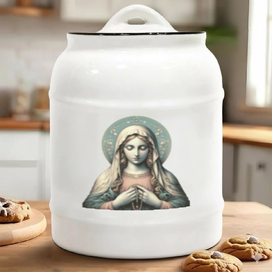 Serene Madonna ic Image Ceramic Cookie Jars