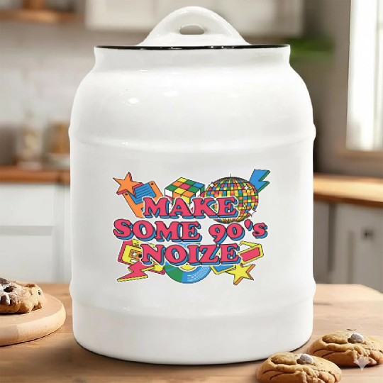 90s Cool 1990 Chill Retro Vintage Music Ceramic Cookie Jars