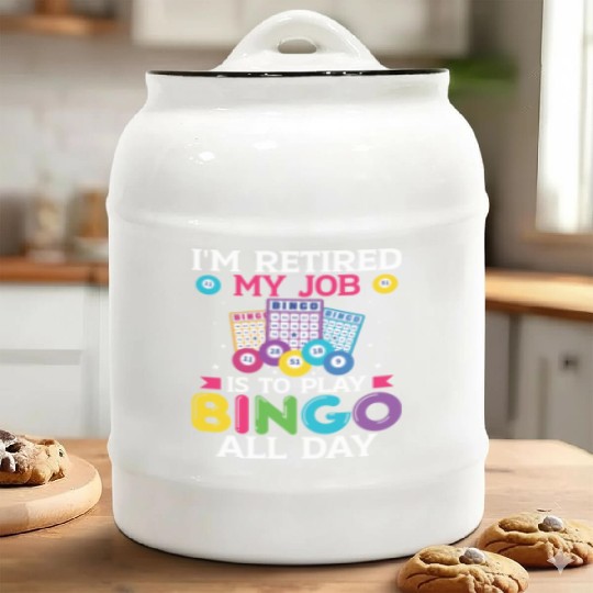 Retired Bingo Player Ceramic Cookie Jars