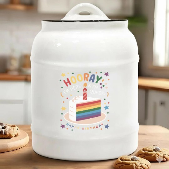 Birthgay Gay Pride Flag Pride Month Equal Rights Ceramic Cookie Jars