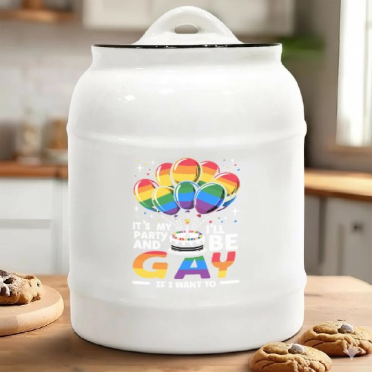 Birthgay Gay Pride Flag Pride Month Equal Rights Ceramic Cookie Jars