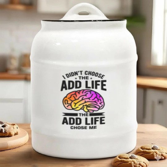 Embrace Neurodiversity With ADD Awareness Humor Ceramic Cookie Jars