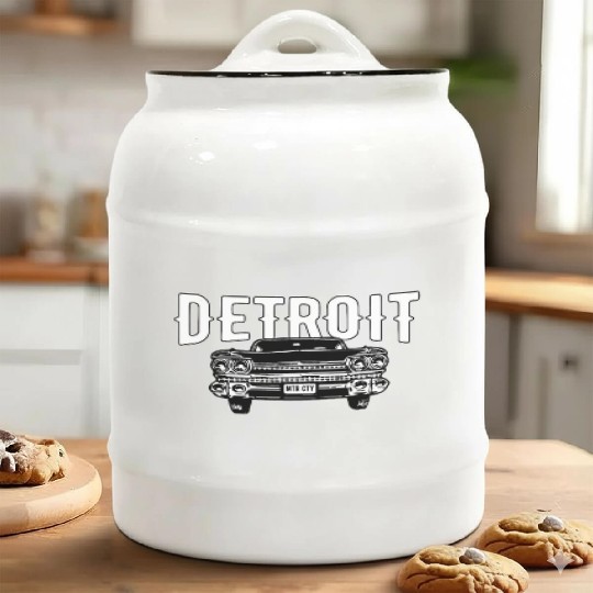Detroit Michigan American Muscle Car Enthusiast Ceramic Cookie Jars