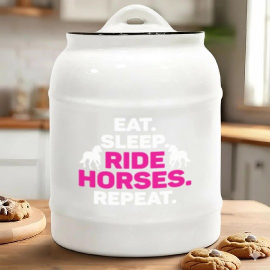 Equestrian Love Horse Racing Horse Farm Design Ceramic Cookie Jars