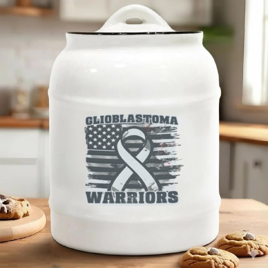 Glioblastoma Awareness Glioblastoma Warriors Ceramic Cookie Jars