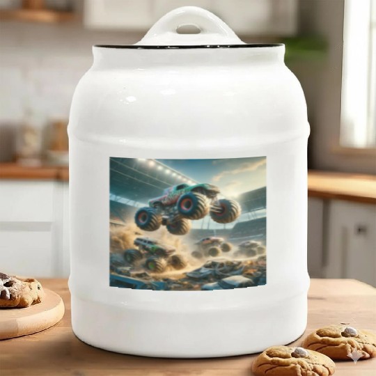 Monster Madness Monster Trucks Ceramic Cookie Jars