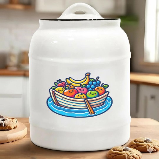 Fruity Boat Adventure Ceramic Cookie Jars