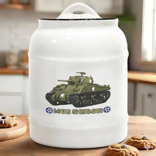 World War 2 American Tank M4A2 Sherman memorabilia Ceramic Cookie Jars