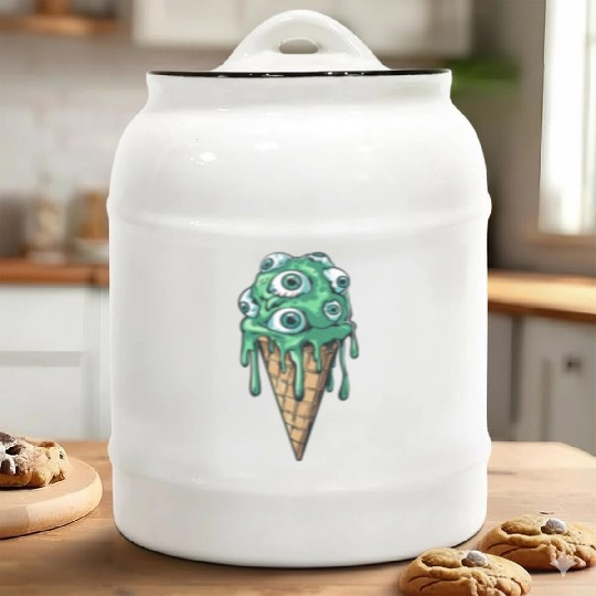 Eyece Cream Ceramic Cookie Jars