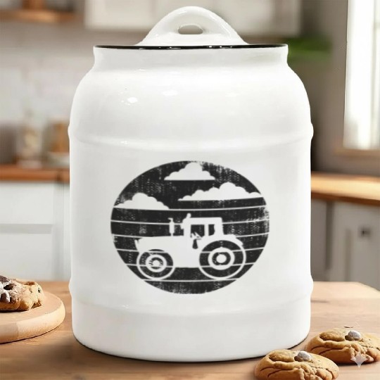 Farming Sketch Ceramic Cookie Jars