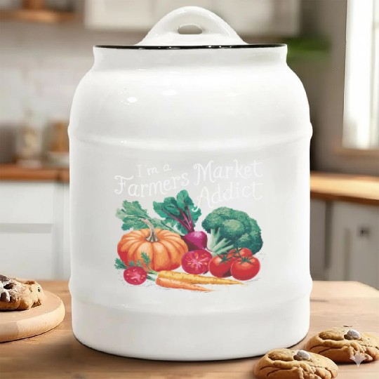 Farmers Market Farmer Agriculture Farming Food Ceramic Cookie Jars
