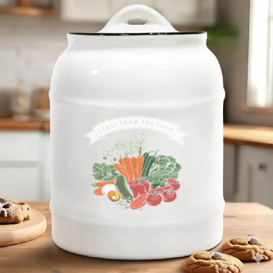 Farmers Market Farmer Agriculture Farming Food Ceramic Cookie Jars