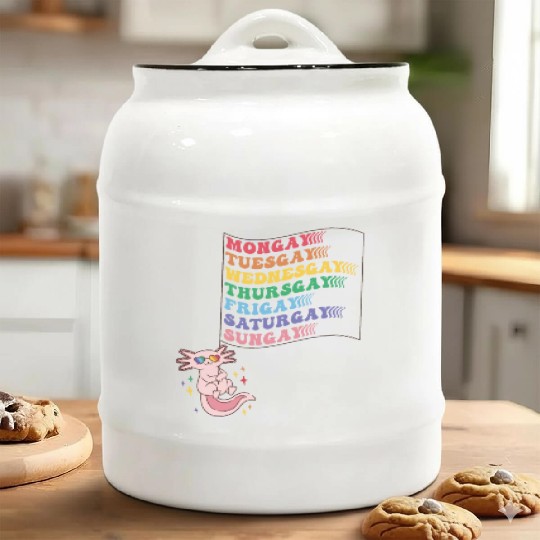 Cute Pride LGBTQ Axolotl - Dare to be Yourself Ceramic Cookie Jars