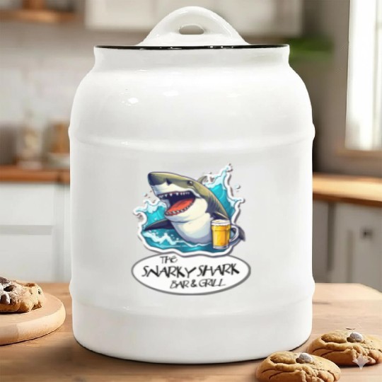 The Snarky Shark Bar & Grill Ceramic Cookie Jars