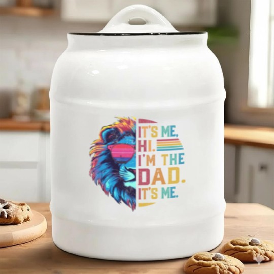 It's Me Hi I'm The Dad It's Me Retro Father's Day Ceramic Cookie Jars