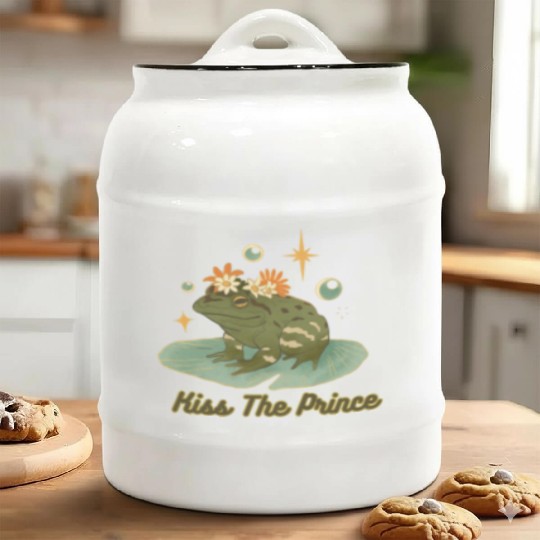 Kiss the Prince Vintage Frog Ceramic Cookie Jars