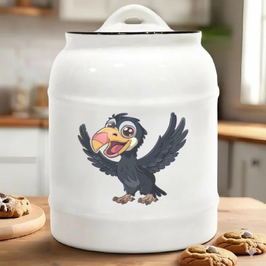 Joyful California Condor Cartoon Character Ceramic Cookie Jars