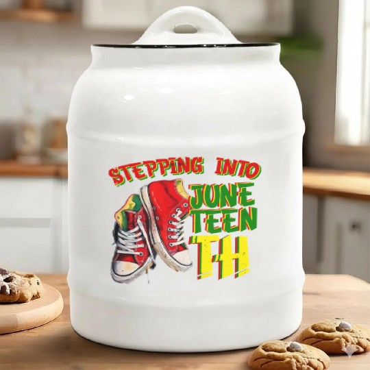 Stepping into Juneteenth Freedom Black History Ceramic Cookie Jars