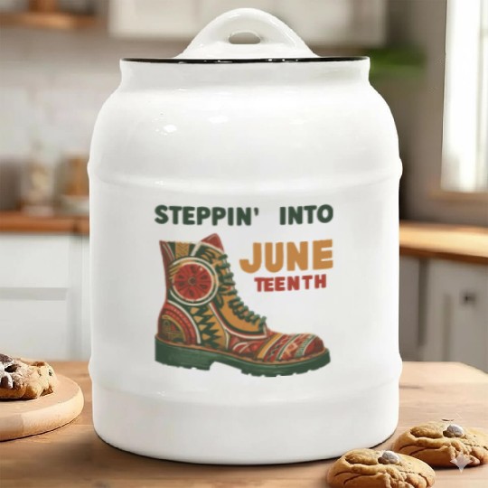 Stepping into juneteenth 1865 independence day Ceramic Cookie Jars