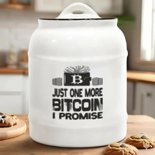 Just One More Bitcoin I Promise Bitcoin BTC Ceramic Cookie Jars