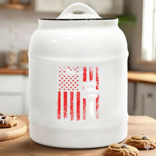 American Flag US, air traffic controller Ceramic Cookie Jars