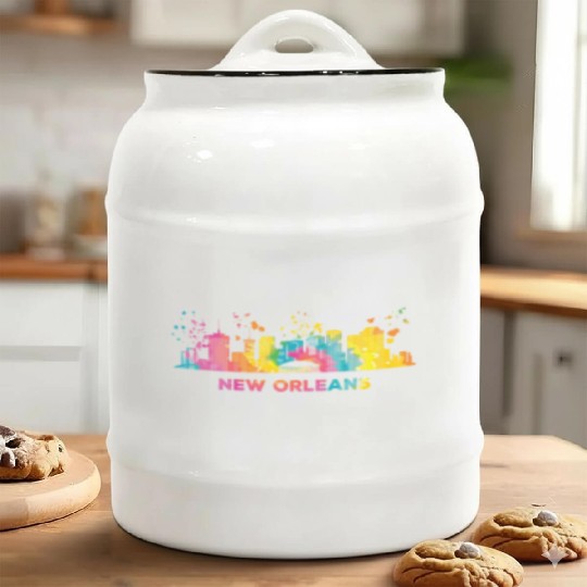 New Orleanian Skyline New Orleans Ceramic Cookie Jars
