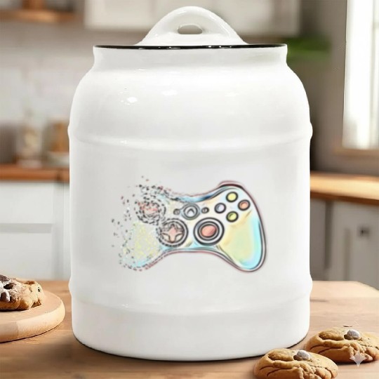 Classic Video Game Controller Clothing Ceramic Cookie Jars