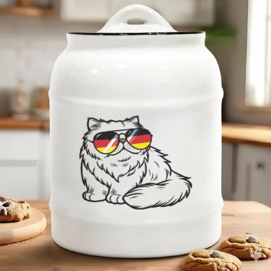 German Flag Cat German Germany Cats Ceramic Cookie Jars