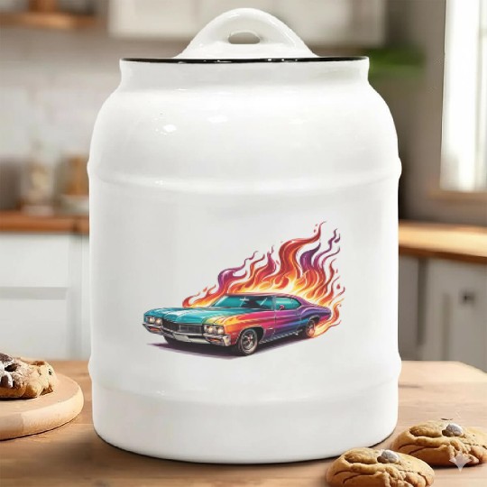 Retro American Racing Muscle Car Ceramic Cookie Jars