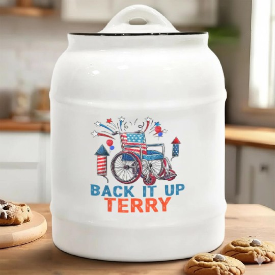 Back Terry Fireworks 4th July Ceramic Cookie Jars