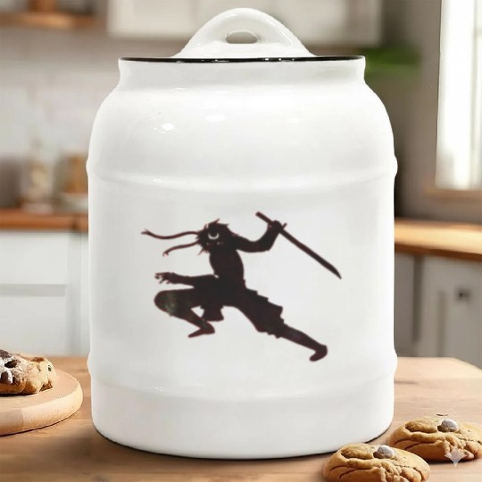Samurai Shadow Ceramic Cookie Jars