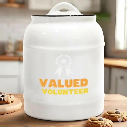 Volunteer Appreciation Ribbon Ceramic Cookie Jars