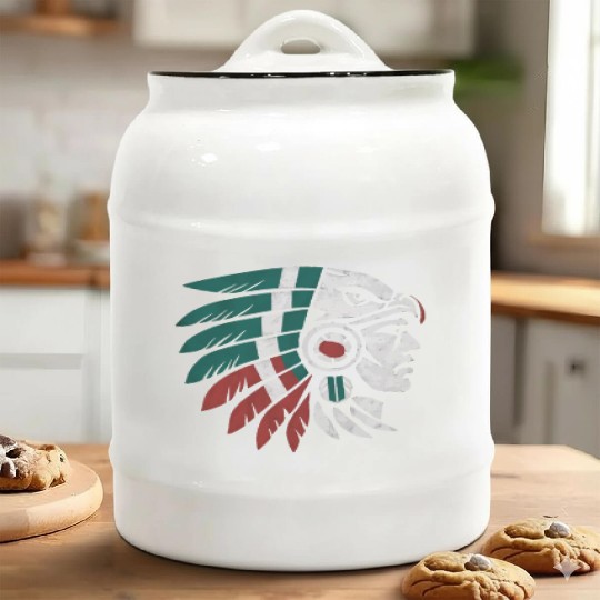 Aztec Warrior Indigenous Mexican Aztec Jaguar Ceramic Cookie Jars