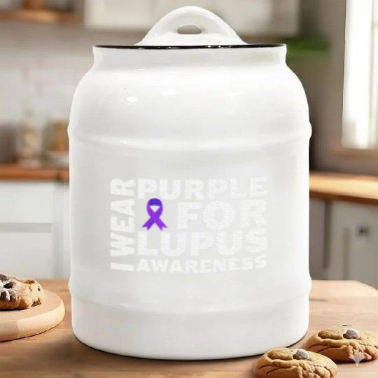 I Wear Purple For Lupus Awareness Month Lupus Ceramic Cookie Jars