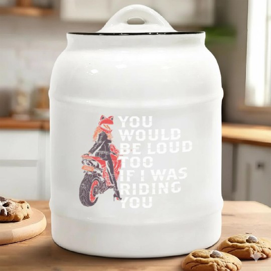 Cheeky Motorcycle Ceramic Cookie Jars