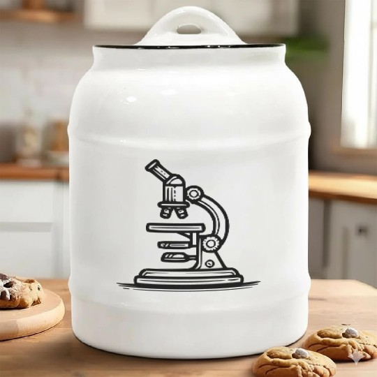 Microscope Science Biology Vector path1 Ceramic Cookie Jars