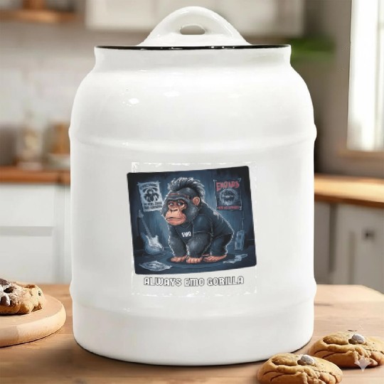 Always emo gorilla admirers Premium Ceramic Cookie Jars