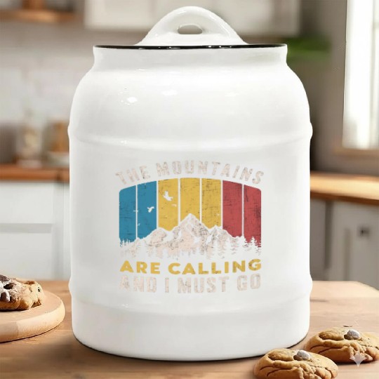 The Mountains Are Calling Ceramic Cookie Jars