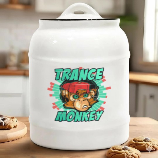 Trance Monkey Ceramic Cookie Jars